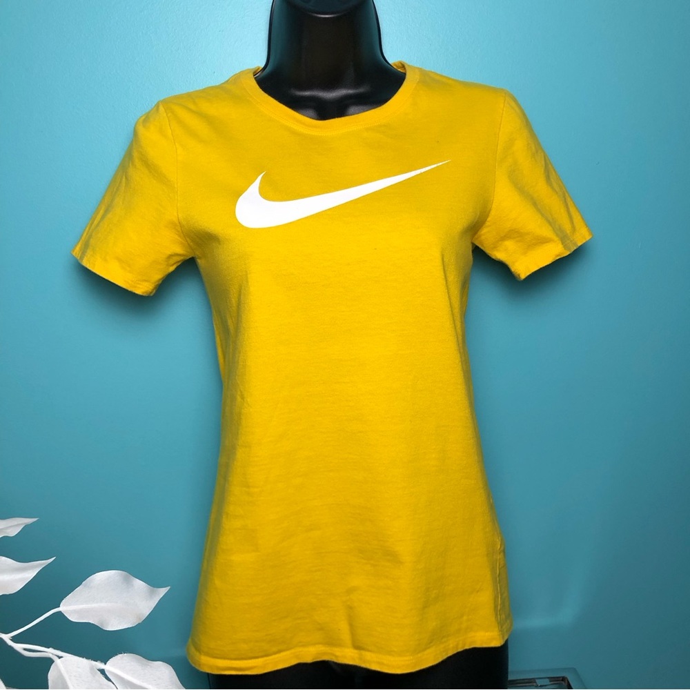 Nike Women’s Short Sleeve Cotton T Shirt The Nike Tee With Crew Neck In Yellow